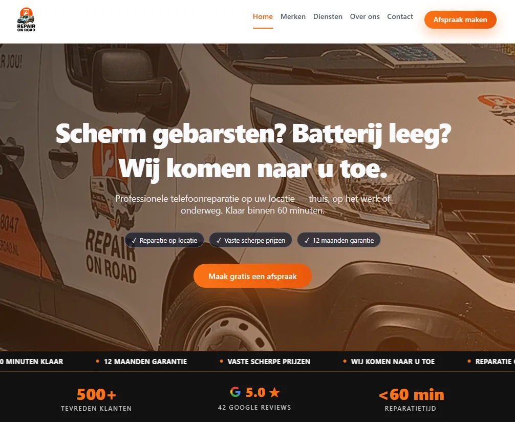 Screenshot 1 of RepairOnTheRoad.nl